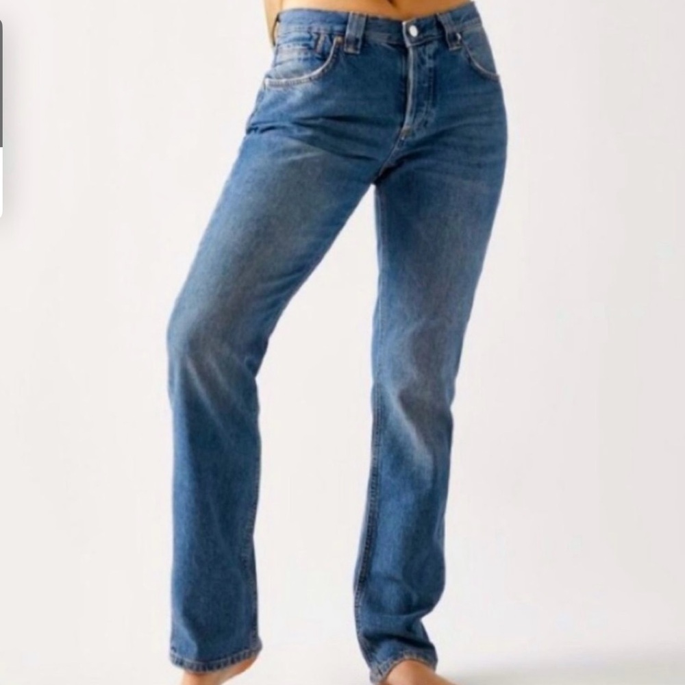 NEW We The Free Free People Crvy Siren Low Rise Straight Jeans- Sz- 32